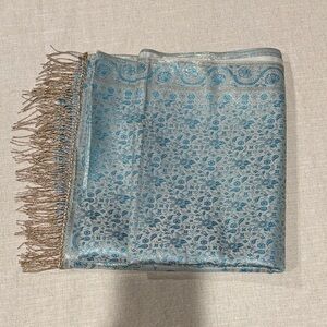 Elegant Blue and Gold Women's Scarf